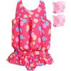 Summshall Costume da bagno intero per bambine con galleggiamento Costume da bagno intero per bambini Gilet da bagno Costume da bagno galleggiante, Rosso, 4-5 anni