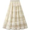 Generico Gonna in Tulle per Donna Lunga Tutu a Balze in Tulle Gonna a Strati con Pieghe per Matrimonio e Festa