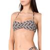 Goldenpoint Donna Costume da Bagno Seashell - Parte Alta del Bikini - Fascia Leggermente Imbottita con Spalline Removibili in Microfibra Fantasia Geometrica Bicolore Taglia 4B Colore Marrone e Avorio
