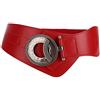 Ulalaza Cintura larga vintage da donna, con fibbia in metallo, per gonne decorative da donna, 100020/Rosso, Etichettalia unica