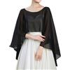 TouKingda Mantello scialle in chiffon trasparente per donne, scialle lungo e basso Capelet scialle e avvolgere per abiti da sposa damigella d'onore bolero coprispalle per abiti da sera eleganti