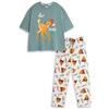 Disney Pigiama da Donna Multicolore a Maniche Lunghe e Gamba Lunga Bambi | Pigiama in Morbido Cotone con Stampa Bambi | Pigiama Classico per la buonanotte | Comodo Abbigliamento da casa