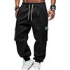 OLIPHEE Pantaloni Cargo Uomo con Tasche e Coulisse Elastico in Vita Casual Pantaloni Pile Uomo Invernali Sportiva Jogging Fitness Tuta Ginnastica Outdoor Sweatpants Men Autunno