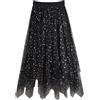 Generic Gonne in con Paillettes Stella per Bambine per Gonna Lunga con Paillettes Gonna tutù Alta e Bassa Gonna Elastica in Vita a Strati Scintillanti Gonna Americano