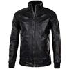 Evoga Giubbotto Giacca Uomo eco pelle nero casual giubbino corto con zip (XXXL, Nero)