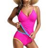 uxxnjfg Tankini Donna Curvy Costume Donna Due Pezzi Moda Casual Costumi da Bagno Tankini Coordinati Estivi Senza Segni Abbronzatura Abbigliamento Contenitivo a Fascia Mare Rosa Caldo XXL