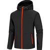 Generic Giacca antipioggia da uomo impermeabile leggera, giacca da esterno leggera giacca a vento a maniche lunghe con tasca con cerniera cappotto traspirante tinta unita giacca impermeabile da uomo, Nero ,