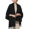 PFLife Sciarpa Donna Lana 200×70cm Tocco Cashmere Invernale Calda Morbida Oversize con Confezione Regalo Elegante Scialle (Nero)