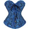 Shyllin Corsetto per Donne, Corpetto Top in Pizzo, Sexy Burlesque Overbust Corsetti Bustino Vintage Gotico Nero,Halloween Carnevale Natale balli feste (IT, Testo, XS, Regular, Regular, Dark Blue)
