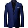 Generic Blazer Casual Elegante da Uomo, Giacca Sportiva a Due Bottoni, Giacca Leggera in Maglia Blu Scuro, Taglia 4XL