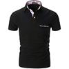 STTLZMC Moda Polo Uomo Manica Corta con Plaid Cotone T-Shirt Tops Tennis,Nero,XL