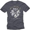 MAKAYA Maglietta Big Block - T-Shirt Motore Camaro SS V8 Charger modellino - Rockabilly Grigio Blu XXXXL