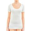 Generico Maglietta Intima Donna Lana Cotone 3-5 Pezzi Maglia Donna Mezza Manica Maglietta Intima Donna Invernale (3 Pezzi Bianco Lana 1027, 3)