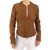 JOPHY & CO. Giacca Corta Donna Vera Pelle Moto Vintage con Tasche e Cerniere (cod. 207939 & 207968)