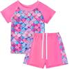 WYTbaby Costume da Bagno Ragazze Sirena Manica CorteCostume Piscina Bambina Anti-UV UPF 50+ Set per Spiaggia,Piscina Rash Guard per Bambina 4-9 Anni