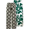 DENIMFY Palazzo DFKate, pantaloni estivi da donna, vestibilità larga, pantaloni estivi leggeri, lunghezza alla caviglia, vita elasticizzata, tinta unita, motivo 100% viscosa, verde, bianco, beige,