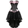 Hengzhifeng Corsetto Pirata Donna con Gonna in Tulle Gotico 3XL Rosa