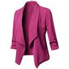 Fulidngzg Giacca Elegante Donna, Curvy Taglie Forti Giacche Bianca Tinta Unita Maniche Lunghe Coprispalle Regular Fit Cotone Giacca Leggera con Risvolto Cardigan Cerimonia Primaverile Autunno