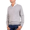 Marenza Scollo V Uomo Manica Lunga Misto Cashmere Seta Made in Italy