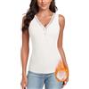WOWENY Maglietta Termica da Donna, a Maniche Lunghe, Invernale, con Scollo a V, in Pizzo, Elegante, Bianco, S