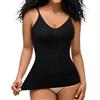 Gotoly Canottiera modellante da donna, con compressioni, con spalline sottili, Nero , XXL