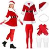 Generico Costume Babbo Natale Donna - Vestito Natalizio per Feste, Abito Elegante per Natale e Party Invernali