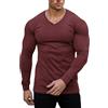Muscle Cmdr Maglietta Termica a Maniche Lunghe con Scollo a V,vestibilità Slim da Uomo,Casual, a Coste,Leggera e Intima
