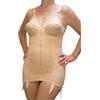 BODYPERFECT Body Modellante Contenitivo Donna Body Snellente Busto Shapewear Corsetto con Reggicalze Bustino Shaper Made in Italy (Nudo, L)
