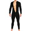 Muscle Alive Uomo Tuta Intera da Maniche Corte Uomo in Tutina Henley in Cotone Elasticizzato Super Confortevole