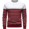UUAISSO Maglione da Uomo Girocollo a Righe Coordinato con i Colori Felpe Pullover Lavorato a Maglia per Casual