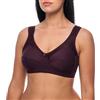 frugue Reggiseno Senza Ferretto Contenitivo Taglie Forti Pizzo Donna Viola IT 6F