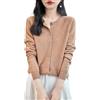 Chanyarn Cardigan Girocollo da Donna 100% Lana Merino Primavera Maniche Lunghe Senza Cuciture Maglia Cardigan Maglione