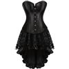 Hengzhifeng Corsetto Gonna Pirata Bustino Corsetti Costume Halloween (EUR 38-40,Nero)
