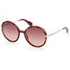 Max&Co. MO0064 Occhiali da Sole Donna, Occhiali da Sole Leggeri ed Eleganti, Forma Lente Rotonda, Custodia Inclusa, Lenti Marrone Sfumato, Havana Colorato