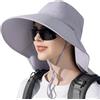 Vientiane Cappello da Sole Estivo Donna UPF 50+, Cappello Traspirante con Corda Antivento, Cappello da Sole Protettivo, per Giardinaggio,Viaggi,Escursionismo,Pesca Cappello Donna Estivo