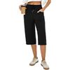 Demegimi 3/4 Pantaloni Sportivi Donna in Cotone Pantaloni Sportivi Vita Alta Larghi Pantaloni Donna per Casual Fitness Trekking Running S-3XL
