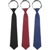 Luckyvestir Cravatta da donna nera, regolabile, pre-legata, con clip, per donne e ragazze, 35,6 cm, Set:bordeaux, blu navy, nero, 14.6 x 2.75