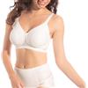 Selene, Reggiseno Donna Modellante, Senza Ferretto e Imbottitura, con Fascia Alta Comfort e Coppe Decorate, Collezione Betty, Colore Avorio, Taglia 4D