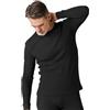 LAPASA Maglia Termica Uomo Cotone Abbigliamento Intimo Termico a Maniche Lunghe Strato Base M58, Nero (Maglia*1), S