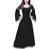 Generico Costume Medievale Donna Curvy dell'800 Vintage Abito Steampunk Popolana Eleganti Abito Medievale Costume da Principessa Abbigliamento Contadina Carnevale