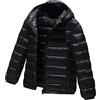 L SERVER Piumino per bambini e ragazzi con cappuccio antivento caldo parka ragazza elegante e leggera giacca invernale sportiva trapuntata cappotto invernale, Nero , 152 cm-158 cm