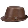 Lifup Cappello Panama per Uomo Elegante Pelle Jazz Trilby Cappelli e Cappellini