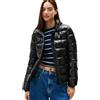 Tommy Jeans Donna Piumino Slim Zip Print Down Impermeabile, Nero (Black), L