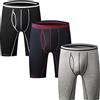 Nuofengkudu Uomo Lunghi Boxer Aderenti Cotone Intimo(3 4Pack)