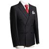 CALVINSUIT Uomo Completo da Uomo gessato 3 Pezzi Completo Slim Fit Doppio Petto Giacca Pantaloni Gilet