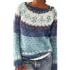 Generic Maglione Donna Marrone Maglione Lana Donna retrò Lavorato A Maglia da con Stampa Isle Casual Ampio Girocollo Manica Lunga Leggero Maglia Natalizia Beige