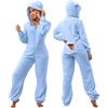 Vhersily Set Pigiama Da Donna Natale In Pile, Tuta Da Casa In Flanella, Con Cappuccio, Con Patta Sul Fondo, Pigiama Intero In Peluche Loungewear Tute Intera Onesie Sexy Regalo di San Valentino