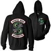 Riverdale Licenza Ufficiale South Side Serpents Zipped Felpa con Cappuccio (Nero), Small