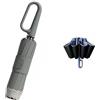 PETSBURG Ombrello con fibbia ad anello, striscia di sicurezza riflettente, robusto antivento, portatile da viaggio, ombrello automatico inverso, ombrello da viaggio pieghevole compatto, ombrello