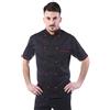 tessile astorino RICAMO 0 - Giacca Cuoco e Chef Nera - Profili Rossi - Manica Corta - 100% Cotone - per Uomo - Bottoni Antipanico - Casacca per Ristorante e Cucina - Made in Italy (M)
